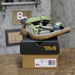 Nwt Teva 5 Strappy Open Toe Sandals Iguana Green Multi 6m