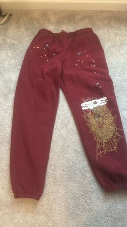 sp5der sweats size medium burgundy