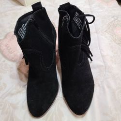 Black Suede Fringed Boot