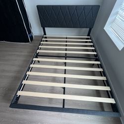 Full Size Bed Frame with Upholstered Headboard – $110
