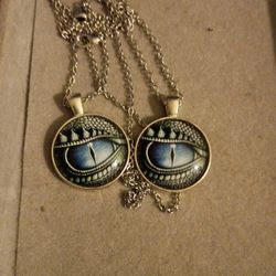 2 Necklaces With Eyes On A Pendant In Perfect Condition