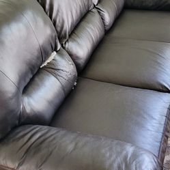 Faux Leather Couch  FREE