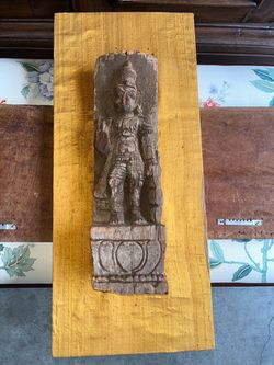 Antique Asian Carved Wood Panel