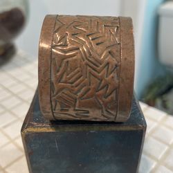 Bronze Wide Cuff Bracelet 