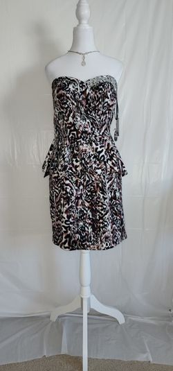 New Never Used Leopard Strapless Or Strapped  Coctail Dress