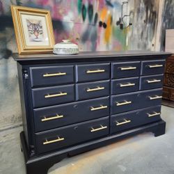 Navy Blue Dresser Buffet Credenza Tv Stand  Chest Accent Table Entryway Console