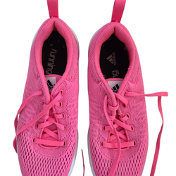 Bright pink Adidas running shoes, 7.5.