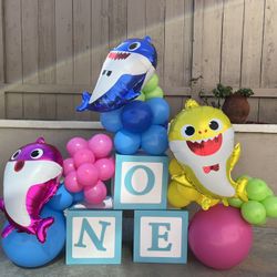 Balloon Decorations, Garland, Baby Shark