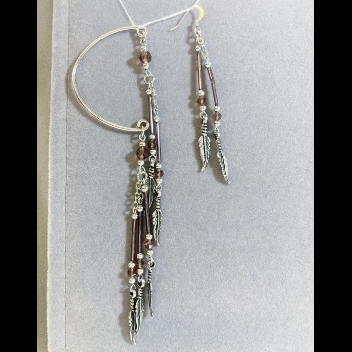 Purple/Silver Ear Cuff with Matching Earring