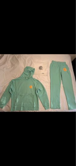 Eric Emanuel Hoodie & Sweatpants Set - Light Blue/Teal size small, medium