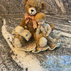 Teddy Bear And Child Statue 