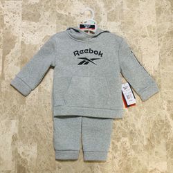 Reebok Baby Boys’ Sweatsuit Set – 2 Piece Playwear Fleece Hoodie and Jogger Pants (18Months)