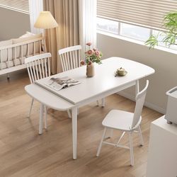 Solid Wood Extendable Dining Table 47.2”-70.8” Expandable Kitchen Table for 4-8 People