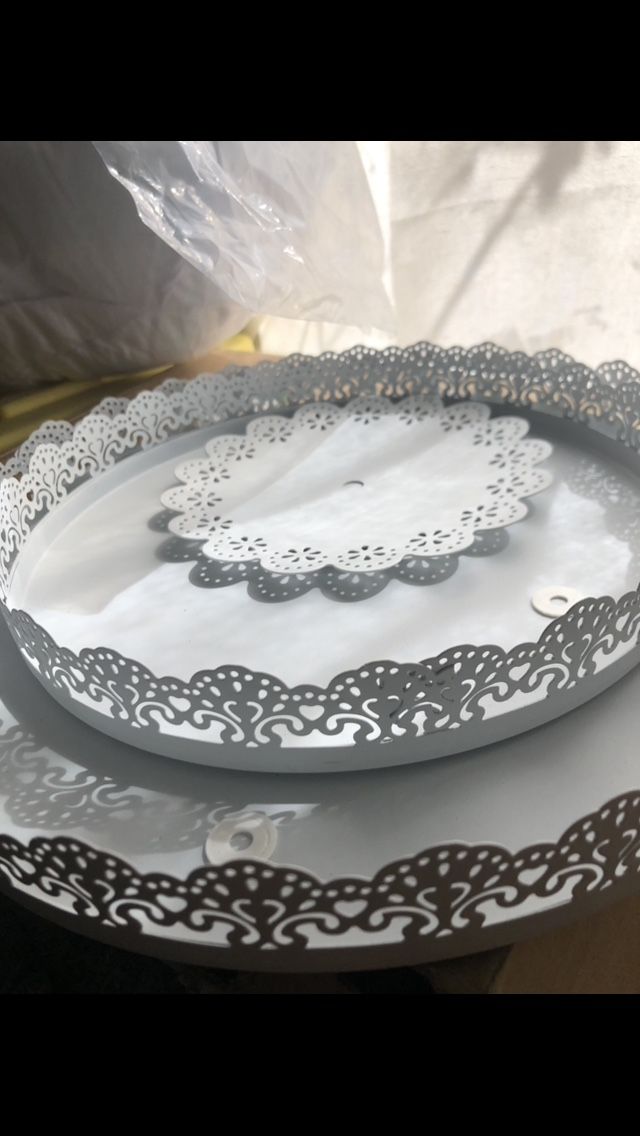 Peohud Set of 3 Cake Stand, 8"/10"/12" Metal Round Dessert Holder, Cupcake Candy Biscuits Pastry Beverage Display for Wedding, Party, Anniversary, Whi