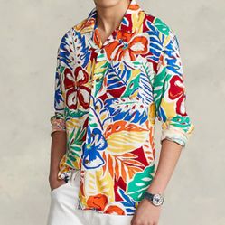 New Polo Ralph Lauren Floral Classic Fit Casual Button-Down Shirt, (Soleil Flower) Size XL 