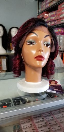Mika#Wine/Burg. Synthetic Lace Front &Heat Safe Wig.