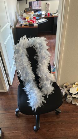 Light blue feather boa scarf