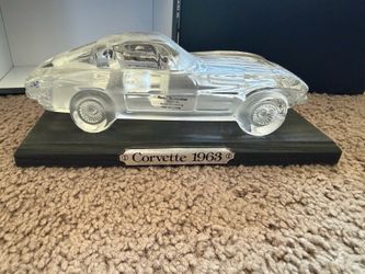 1963 Corvette Stingray Hofbauer Clear Lead Crystal Car Figurine Vintage