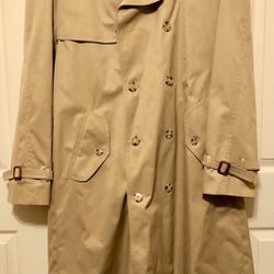 Classic Trench Coat, Stafford Mens 48 L Tan with Removable Liner