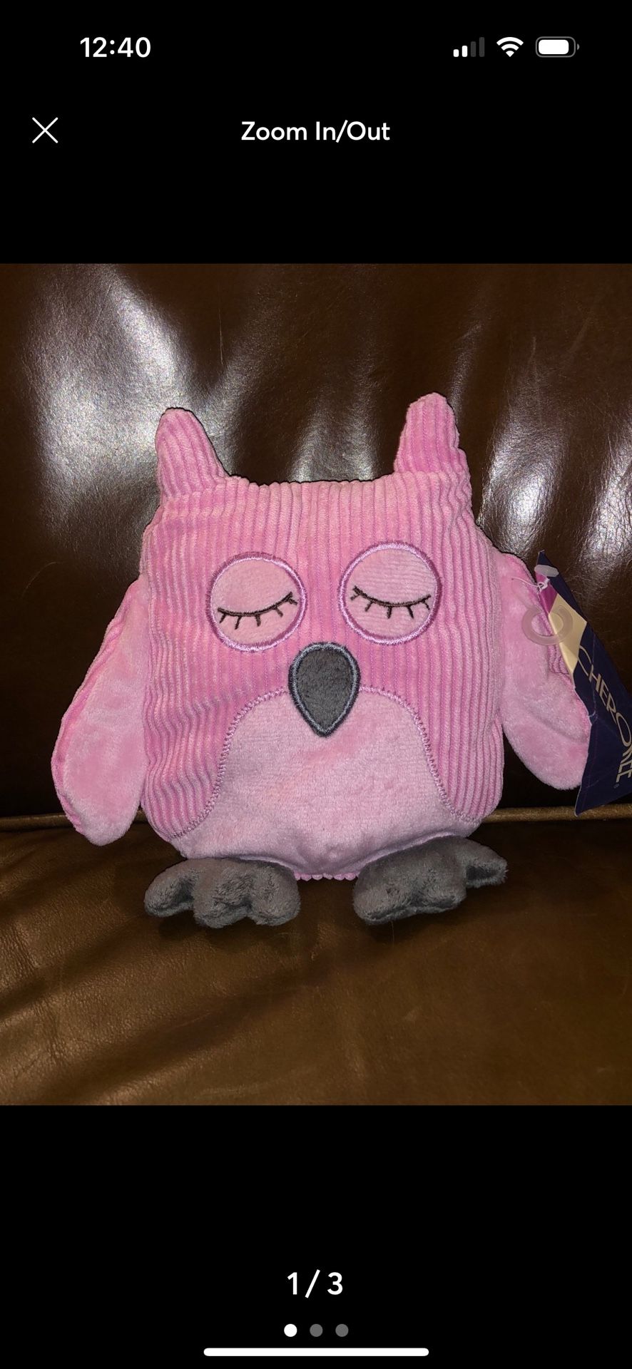 Adorable, Pink Owl Plushy With Rattle