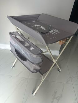 Changing Table, Portable Baby Changing Table with Wheels, Foldable Diaper Changing Table