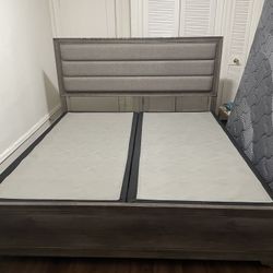 KELLEN king size bed frame headboard,foundations-2, slats, etc..
