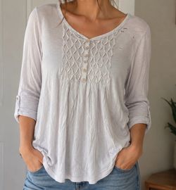 Kim Rogers Beautiful White Regular Small Long Sleeve Top