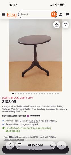 Bombay Company folding wine table