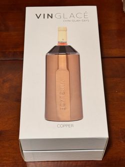 NEW Vinglacé Copper Wine & Champagne Chiller – $89.95 Retail – Gift Box