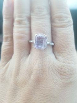 Purple gem ring sterling silver