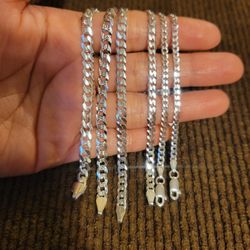 Italy 925 Solid Sterling Silver Cuban Link Bracelets for Men Women Read Description Pulseras Plata Italiana 925 Unisex Precios en Descripcion