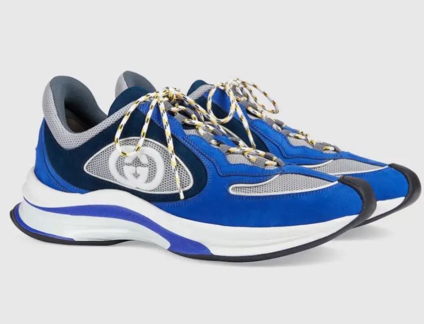 Men's Gucci Low Top Leather, Suede and Fabric Sneakers