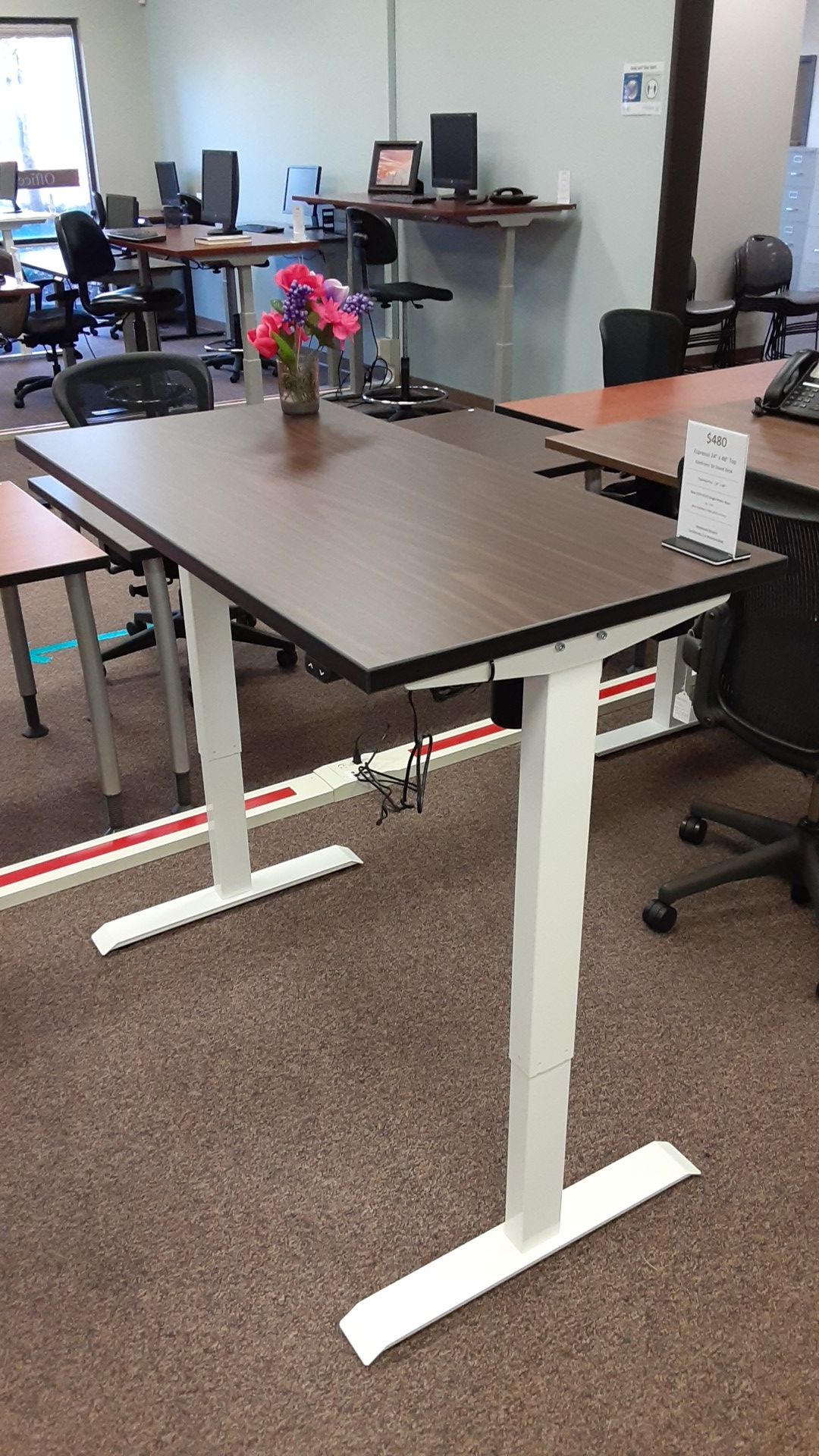 Espresso Electronic sit/stand Desk 48"×24"