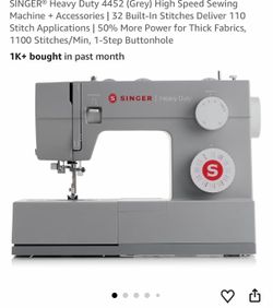 SINGER® Heavy Duty 4452 (Grey) High Speed Sewing Machine + Accessories