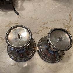 Two Gotham Silver Plated Candle Holders