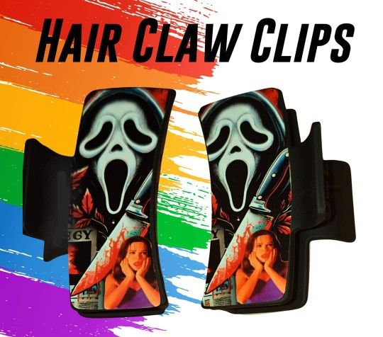 Ghostface Hair Claw Clip 