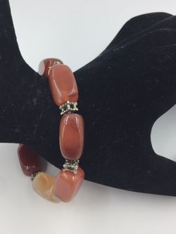 Chunky Red Agate Stretchable Bracelet