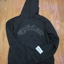 Authentic spider hoodie Black OG logo black size small
