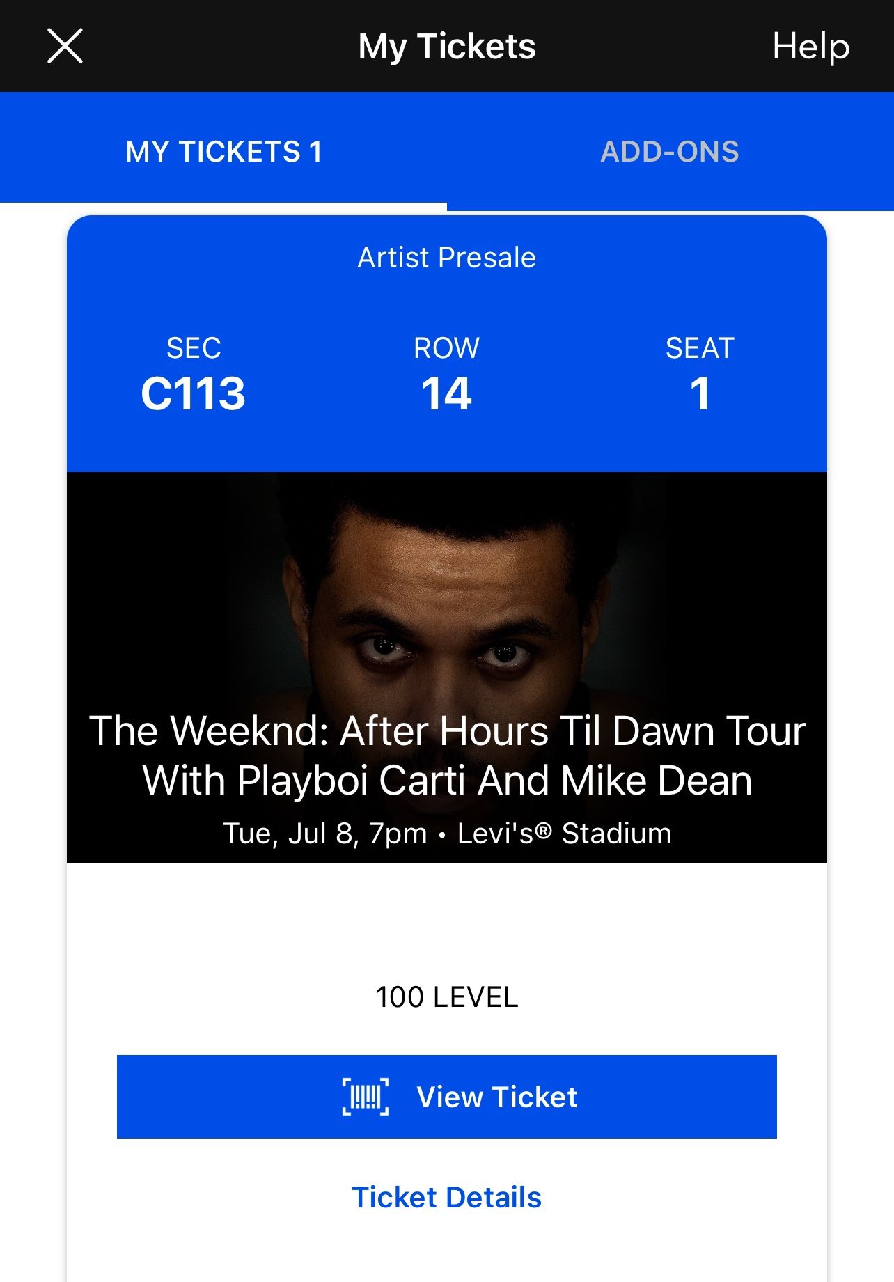 The Weeknd Tickets at Levis’s Stadium