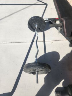 EZ Curl Bar with Weight Plates