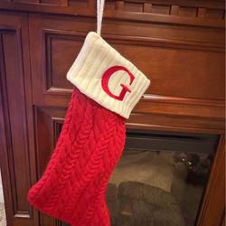 Christmas Stocking with embroidered “G”. 