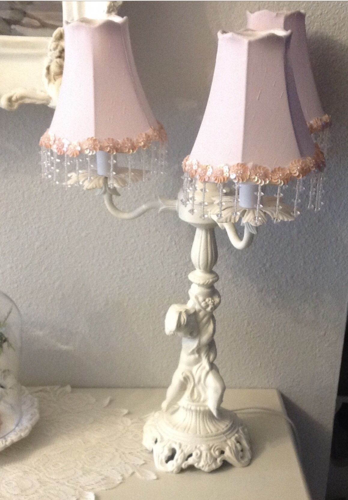 Antique Cherub/ Putti candelabra light