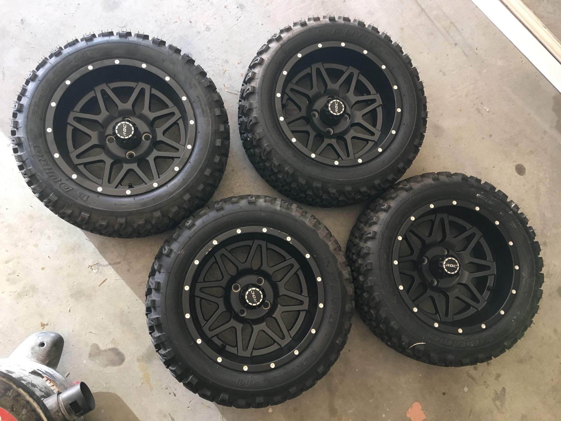 ROC Rims and Tires for golf cart, club car