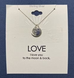 Sterling Silver Necklace - I Love You To The Moon & Back