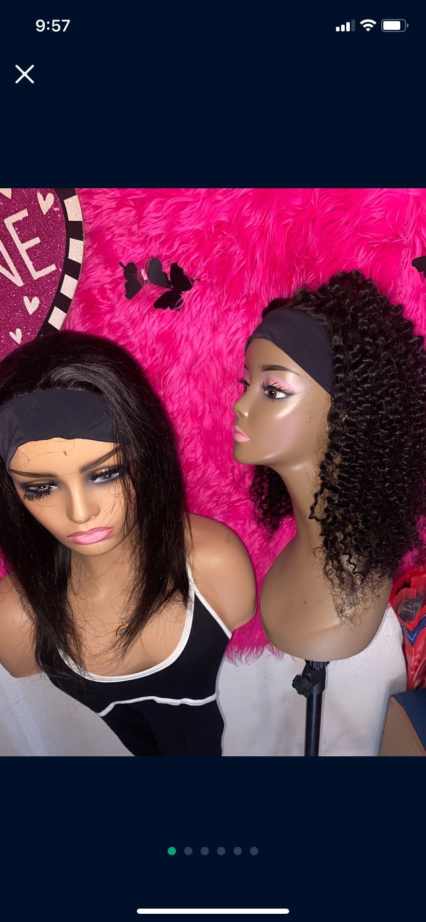 Headband Wigs 12aGrade Human hair