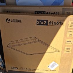 Pair of 2 Lithonia Lighting 2 ft. x 2 ft. LED Lay-in Troffer. 