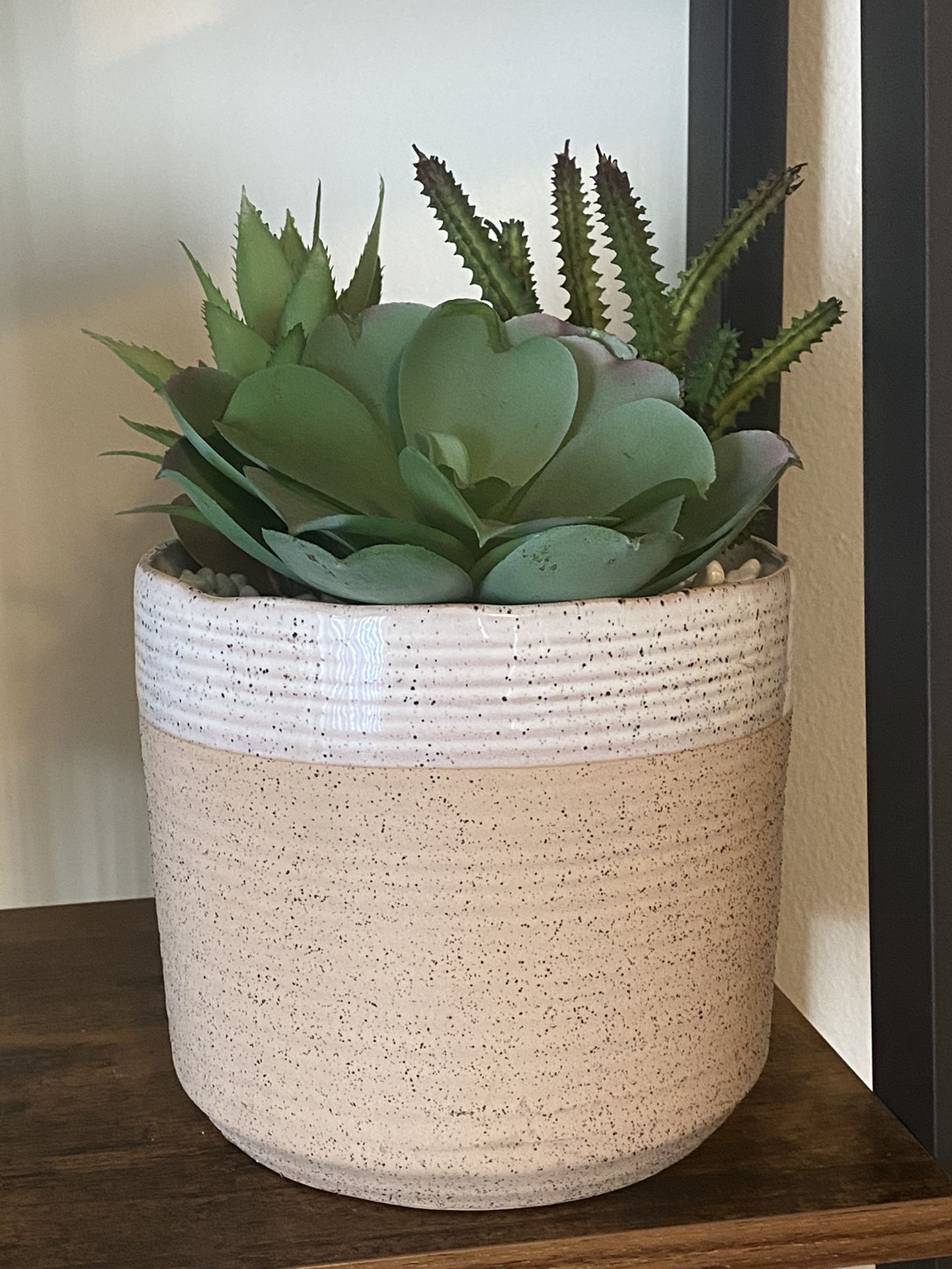 Ceramic pot with Faux Succulent