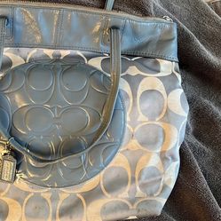 Light Blue  genuine COACH tote