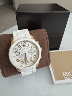 Michael Kors Gold & White Chronograph Watch