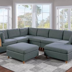 Brand New Grey Modular Sectional Sofa 